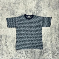 디* 콘트라스트 오블리크 캐주얼 니트 반팔티셔츠  수입  프리미엄