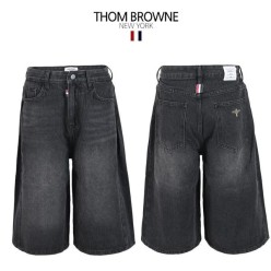 톰* 블랙 8부 사이드핀턱 버뮤다 팬츠