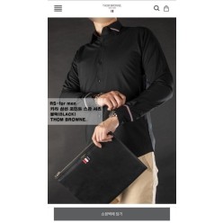 톰* 카라 삼선 포인트 스판 셔츠