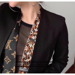 루* 레오파드 양면 방도 스카프