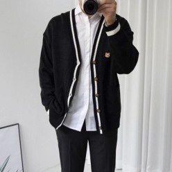 메* 마르지엘라 칠랙스 폭스 배색라인 가디건