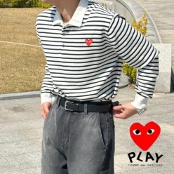 꼼* 캐시미어 스트라이프 카라 니트