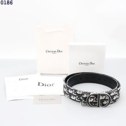 디* CD 오블리크 자카드 리버서블 레더 벨트