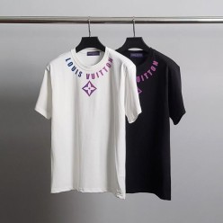 루* 넥글래스 코튼 반팔티