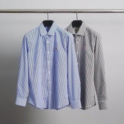 메* 키츠네 브라운 폭스헤드 스트라이프 셔츠