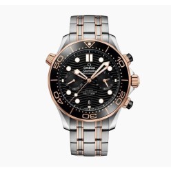 오** 코액시얼 씨마스터 다이버300M 블랙다이얼 로즈골드콤비