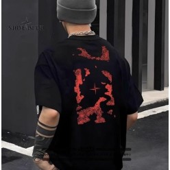 스* 블럭 패턴 백 디자인 반팔 티셔츠
