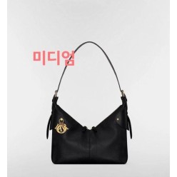 디* Voyage 미디엄 백 블랙 플랫 매크로까나쥬 그레인 송아지 가죽