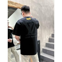 루* LV 로고 자수 반팔 티셔츠