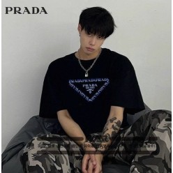 프** 레터링 삼각 디자인 반팔 티셔츠