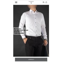 톰* 카라 삼선 포인트 스판 셔츠