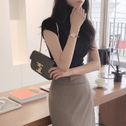 셀** 고급 멀티포쉐트 트리오페 캔버스 체인 숄더백