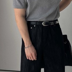 미*** 슬로이 골지 라운드 니트 반팔