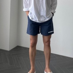 베** 남성 로고 스윔팬츠 반바지