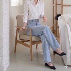 톰* 밴딩 일자와이드 팬츠