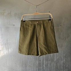 띠** 린넨 반바지 (카키)