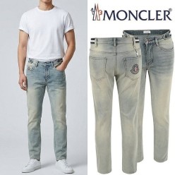 로고 빅자수 워싱 슬림 일자진