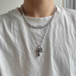 크* 타이니 & 베이비 팻 블랙 세팅 네크리스