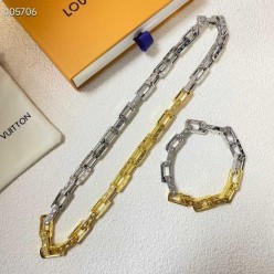 루* 모노그램 인그레이빙 체인 링크 콤비 세트