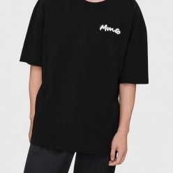 메* 마르지엘라 MM6 넘버링 로고 숏 슬리브 티셔츠
