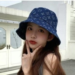 루* 모노그램 데님 자가드 버킷햇 ✔수입