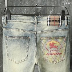버** 레드 기마자수 워싱 데님 팬츠