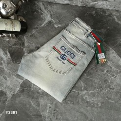 구* GG 로고 삼선밴딩 데님 팬츠