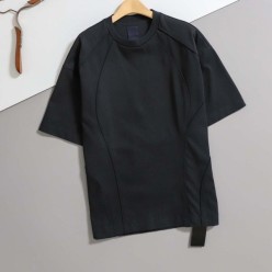 준* 수입 포켓 YSL 자수 포인트 오버핏 카라 반팔 티셔츠