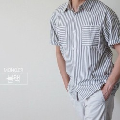 스트라이프 포켓 셔츠