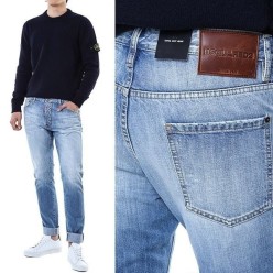 디**** 브라운로고 레더패치 연청 워싱진 (쿨가이핏)