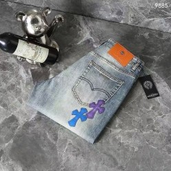 크* 가죽크로스 오렌지 패치 디스워싱진