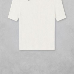 프** 삼각 로고 스틸 참 립 골지 니트 풀오버