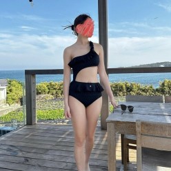 샤* 빌 체인 컷 아웃 모노키니