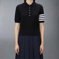 톰* 미세스 톰 아이콘 반팔 카라 니트