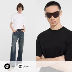 구* Gucci crest 자수 코튼 티셔츠
