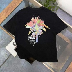 스** 퍼티크 그라데이션 플라우드 반팔티