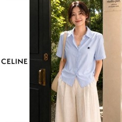 셀** 심플 베이직 로고셔츠