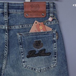 로* 피아나 수입 이니셜 패치 워싱 데님 팬츠