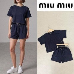 미*** 레터링 로고 크롭 셋업 ☆여성용☆