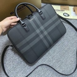 버** 체크 블랙 서류 가방
