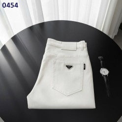 프** 삼각로고 화이트 데님 팬츠
