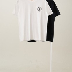 아** 서클 레터링 백 포인트 프린팅 반팔 티셔츠