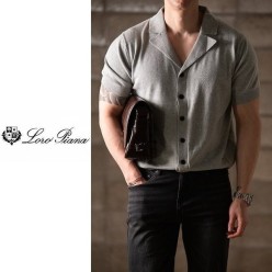 로* 피아나 브루넬로 반팔 니트 가디건
