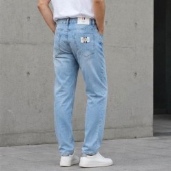 톰* 4바 스틸로고 워싱 데님 슬림 팬츠