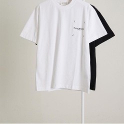 메* 마르지엘라 스티치 넘버링 백 브러쉬드 그래픽 코튼 티셔츠
