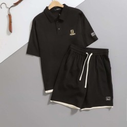 펜* 로고 자수 레이어드 반팔 & 쇼츠 SET