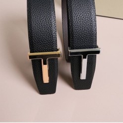 톰** T 버클 리버시블 페블 레더 벨트