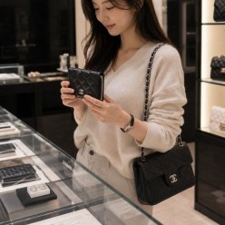 샤* 수입프리미엄급 은장 로고 똑딱이 지퍼 카드 반지갑