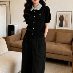 알* 셔츠카라 자수 가디건