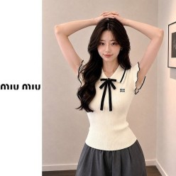 미*** 민소매 프릴 리본니트